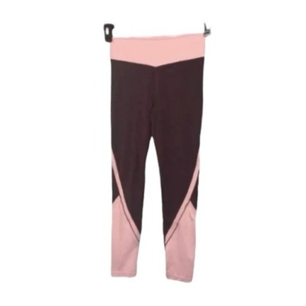Athleta‎ Girl Elevated High Rise Leggings Grey Pink Tight Workout Athletic 14